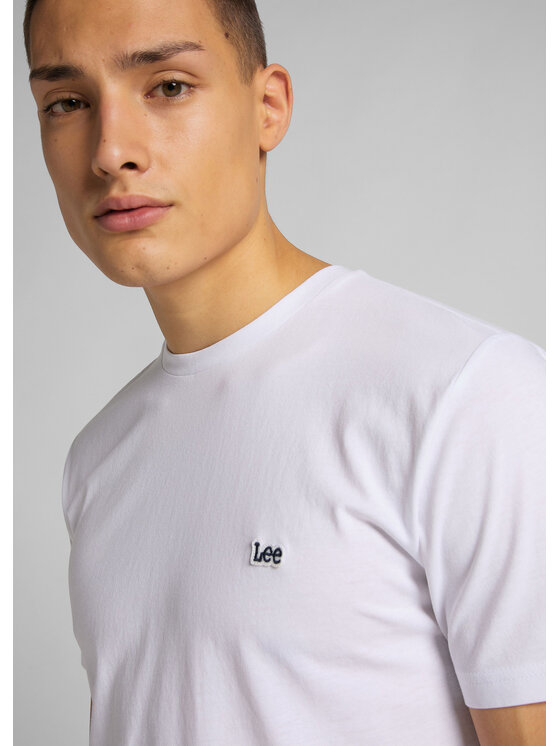Lee Lee T-Shirt SS PATCH LOGO TEE Biały Regular Fit