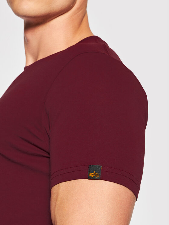Alpha Industries Alpha Industries T-Shirt Basic 100501 Bordowy Regular Fit