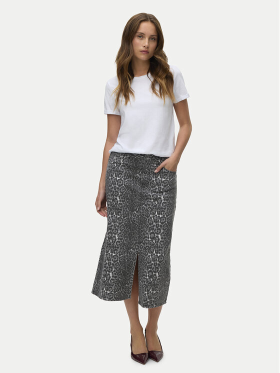 Vero Moda Vero Moda Džínsová sukňa Veri 10336316 Sivá Regular Fit