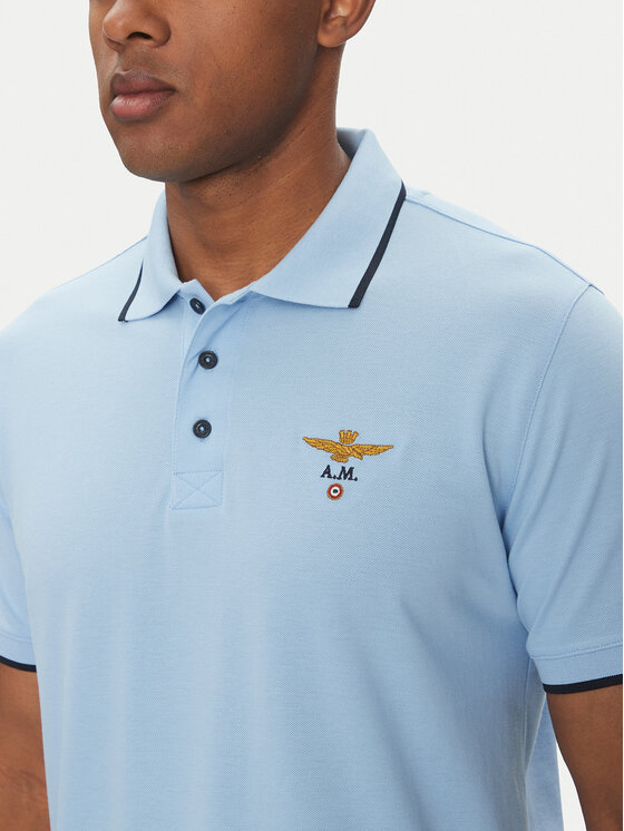 Aeronautica Militare Aeronautica Militare Polo marškinėliai 251PO1308P82 Žydra Regular Fit