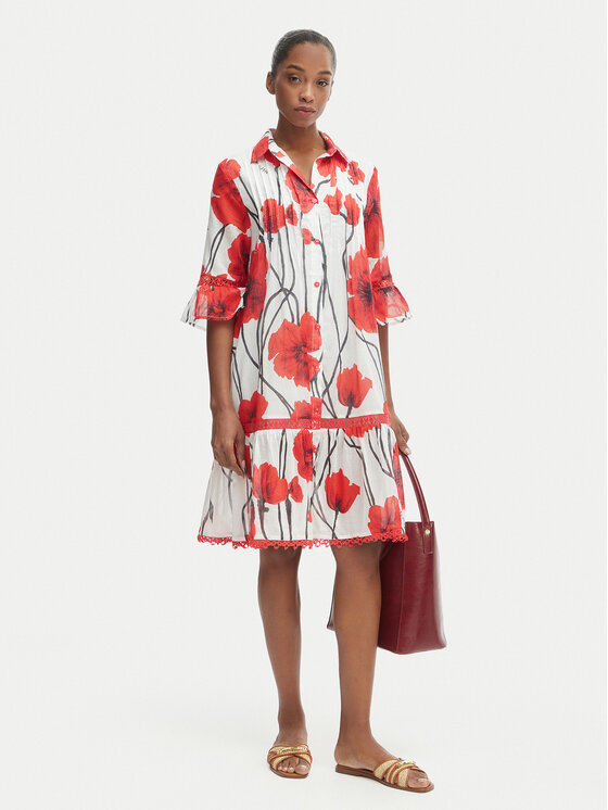 Iconique Iconique Лятна рокля IC26-087 Червен Regular Fit