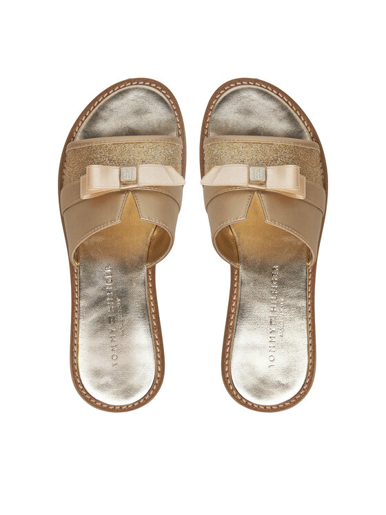 Tommy Hilfiger Tommy Hilfiger Klapki Sandal T4A2-33942-0572 S Złoty