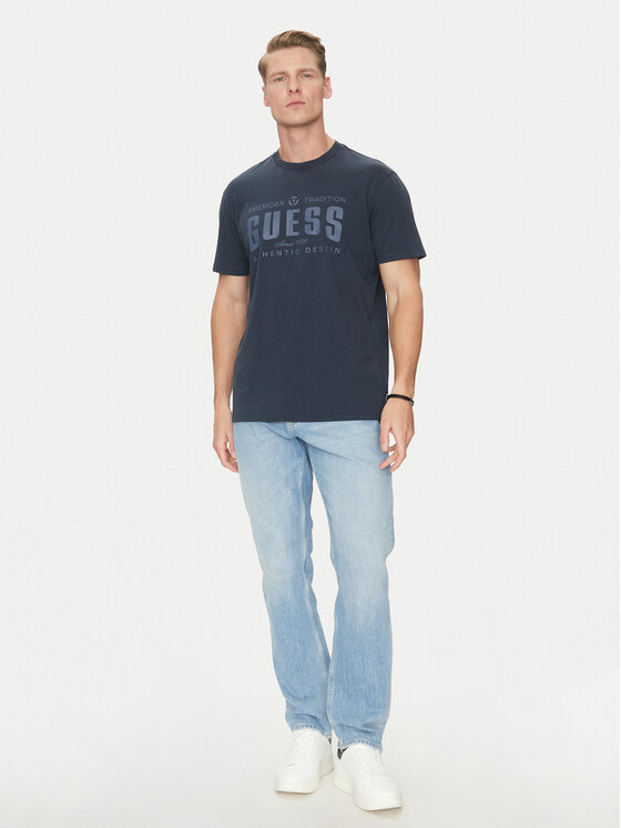 Guess Guess Tričko M5GI27 KBW41 Tmavomodrá Regular Fit