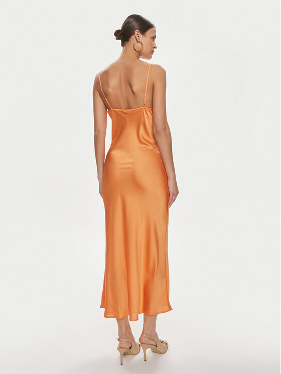 Guess Guess Koktejlové šaty W3GK85 WD8G2 Oranžová Slim Fit