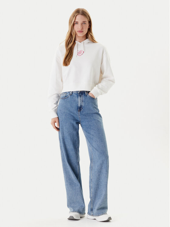 Tommy Jeans Tommy Jeans Bluza Heart DW0DW21408 Biały Relaxed Fit