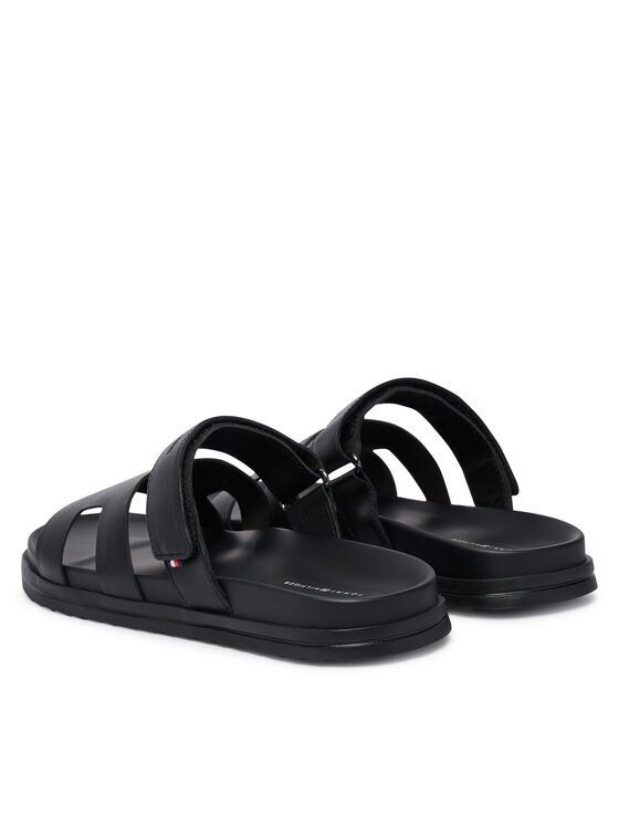 Tommy Hilfiger Tommy Hilfiger Šľapky Adjustable Premium Lth Sandal FM0FM05773 Čierna