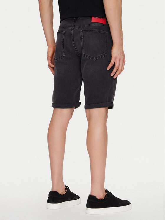 HUGO HUGO Szorty jeansowe 50539932 Czarny Slim Fit