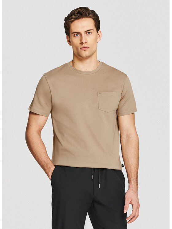 Pako Lorente Pako Lorente T-Shirt P26SF-TT-004 Beżowy Regular Fit
