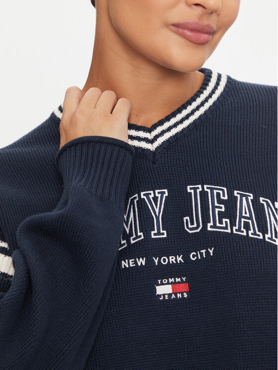Tommy Jeans Tommy Jeans Megztinis Varsity DW0DW18692 Tamsiai mėlyna Relaxed Fit