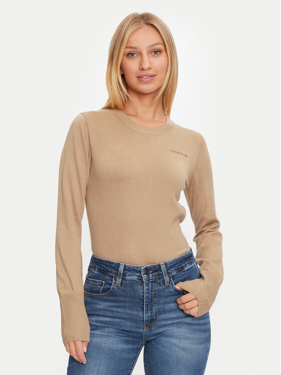 Guess Jeans Cardigan W4BR83 Z3HO2 Marrone Regular Fit, taglia : S