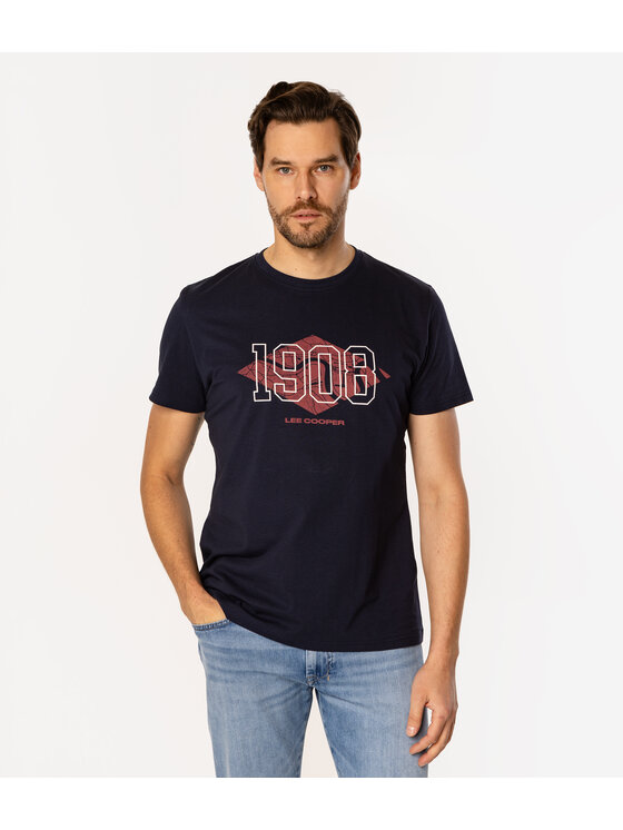 Lee Cooper Lee Cooper T-Shirt DIAMOND4 1160 Granatowy Regular Fit