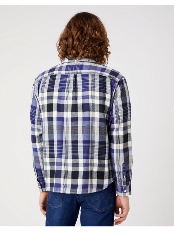 Wrangler Wrangler Koszula 1 PKT SHIRT Fioletowy Regular Fit