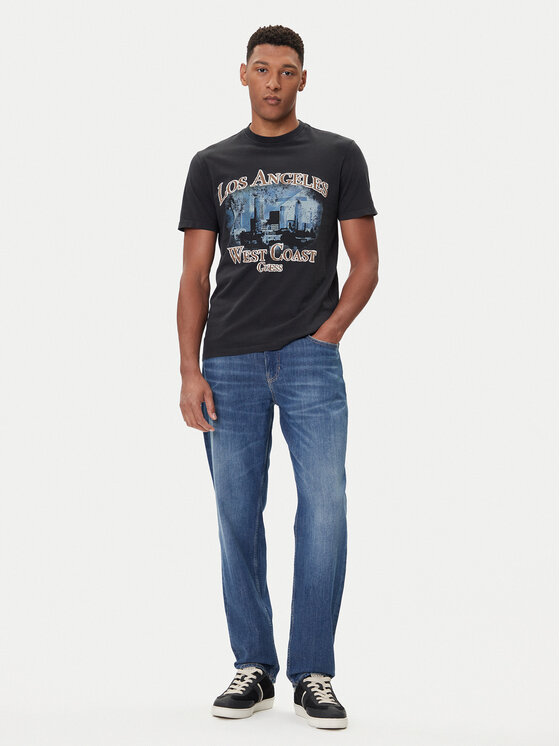 Guess Guess Tricou M5BI02 K8FQ4 Negru Regular Fit