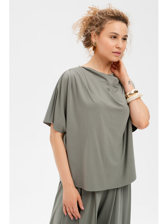 blue shadow blue shadow Bluzka Binni Khaki Regular Fit