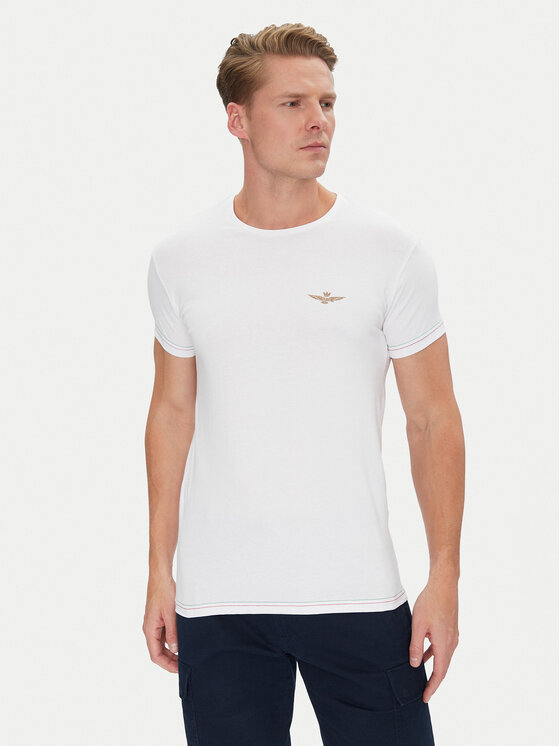 Aeronautica Militare Aeronautica Militare Tricou AM1UTI003 Alb Regular Fit
