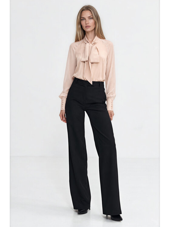 NIFE NIFE Kalhoty z materiálu SD150 Černá Bootcut Fit