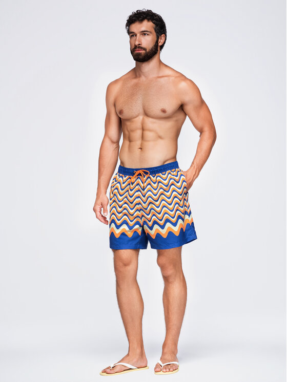 Ombre Ombre Szorty kąpielowe OM-SRSS-0221 Pomarańczowy Regular Fit