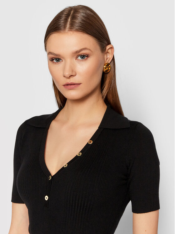 Vestito di maglia AM-20B-16E2-V280 Nero Slim Fit