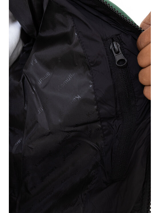 Kamuflage Kamuflage Kurtka zimowa Puff Mini Logo Hoodie Czarny Regular Fit