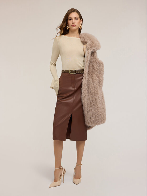 Motivi Motivi Gonna midi 1329Q001156N022 Marrone Regular Fit