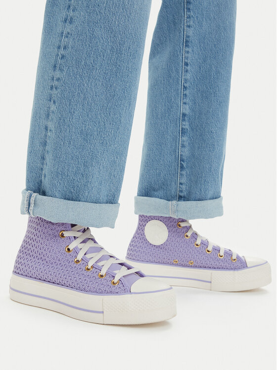 Converse Converse Кецове Chuck Taylor All Star Lift Platform Knit Kadın Mor A13644C Виолетов