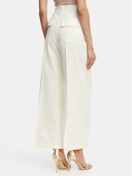 Marella Marella Pantaloni palazzo Aceri 2615131071 Écru Wide Leg