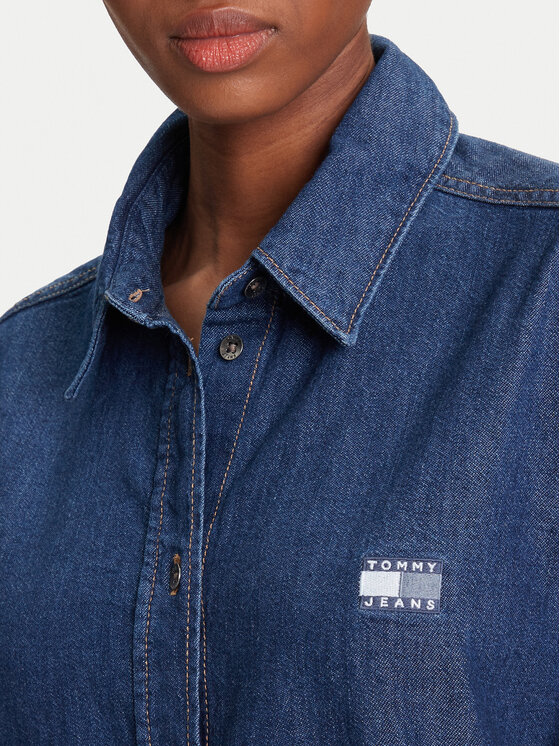 Tommy Jeans Tommy Jeans Дънкова рокля DW0DW21420 Тъмносин Relaxed Fit