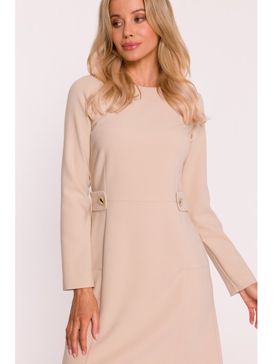 Stylove Stylove Sukienka wieczorowa S419 Beżowy A-Line Fit