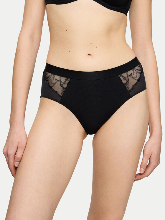 Triumph Triumph Klasične spodnje hlačke z visokim pasom Wild Azalea 10219857 Črna