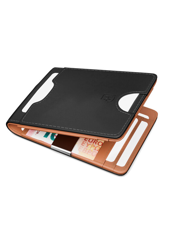 James Hawk James Hawk Mały Portfel Męski Męski skórzany portfel slim z RFID Czarny