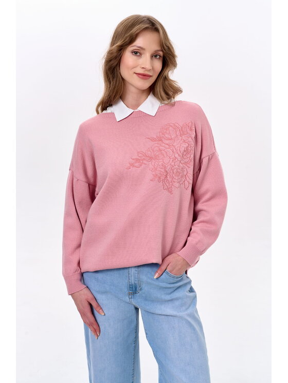 blue shadow blue shadow Sweter Winter Różowy Regular Fit