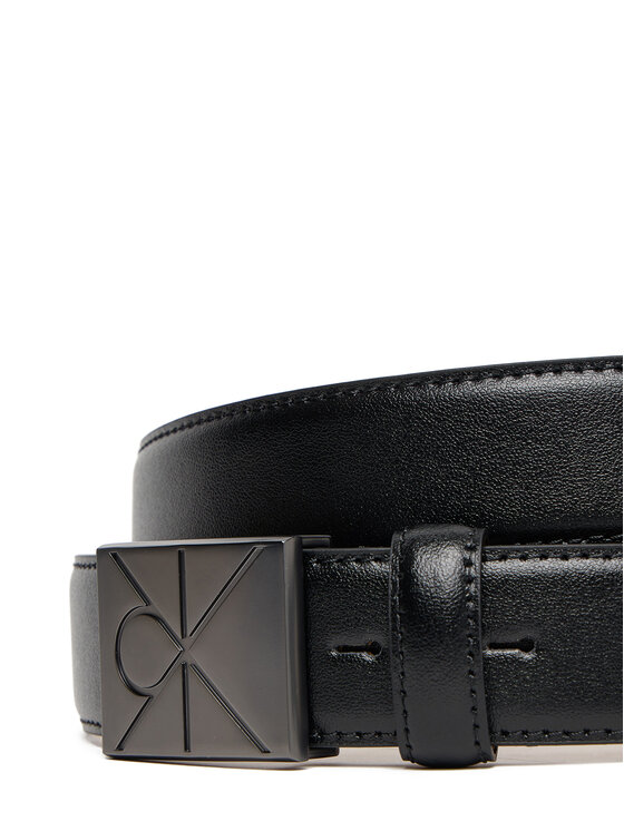 Calvin Klein Calvin Klein Pánsky opasok Emblem Plaque Buckle 32Mm LV04D7046G Čierna