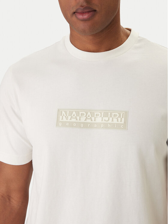 Napapijri Napapijri Majica S-Box Logo NP0A4IFL Écru Regular Fit