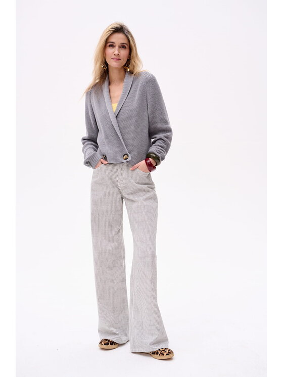 blue shadow blue shadow Kardigan Mixi Szary Regular Fit