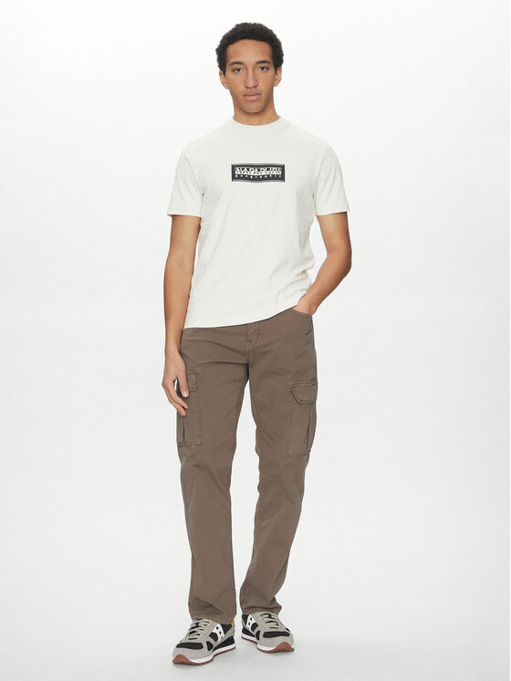 Napapijri Napapijri T-krekls S-box Logo NP0A4I3L Écru Regular Fit