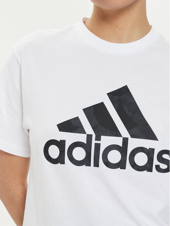 adidas adidas Футболка Floral Graphic Big Logo IN7314 Білий Regular Fit
