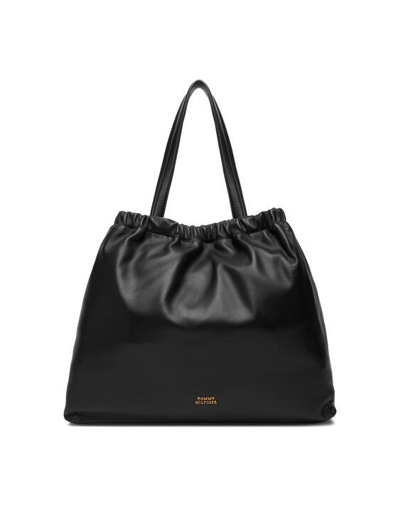 Tommy Hilfiger Tommy Hilfiger Kabelka Soft Leather Tote AW0AW18308 Černá
