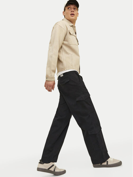 Jack & Jones Jack & Jones Spodnie materiałowe Bill 12258307 Czarny Relaxed Fit