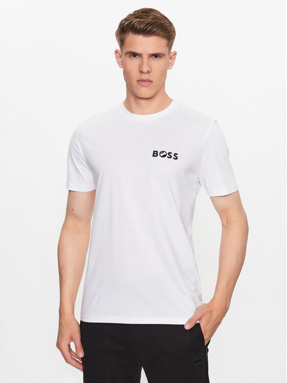 Boss Tricou 50489420 Alb Regular Fit