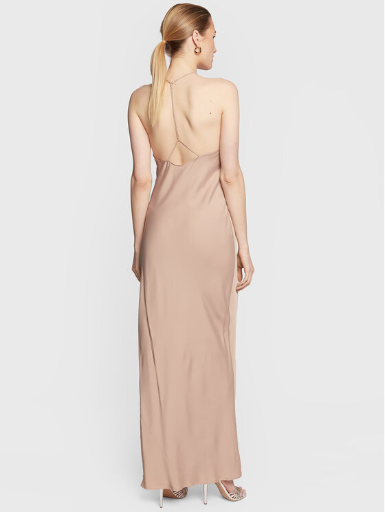 Calvin Klein Calvin Klein Večerní šaty Shine Slip K20K205019 Béžová Regular Fit