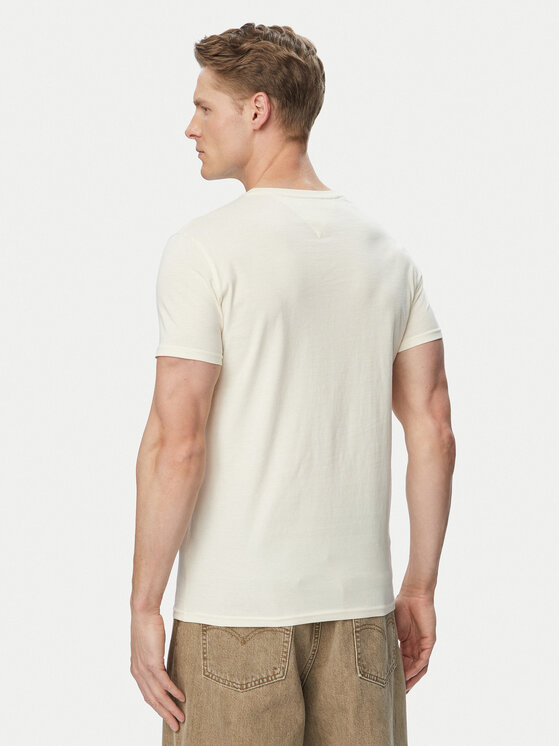 Tommy Jeans Tommy Jeans T-Shirt DM0DM04411 Krémová Slim Fit