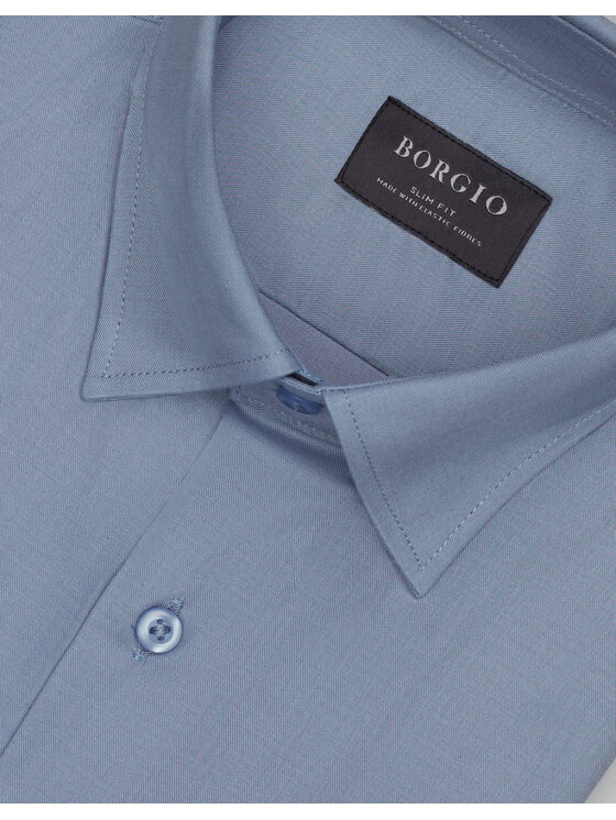 Borgio Borgio Koszula modigliana_00539 Niebieski Slim Fit