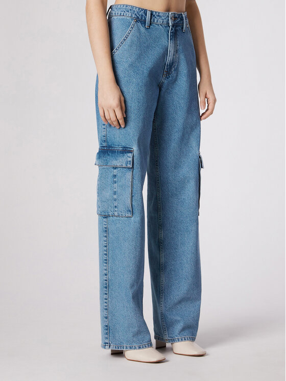 Simple Jeans hlače SPDJ503-01 Modra Relaxed Fit