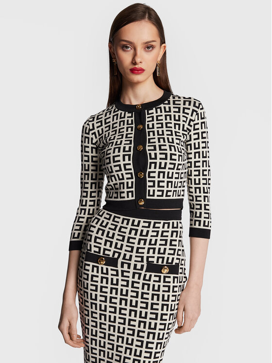 Elisabetta Franchi Elisabetta Franchi Kardigāns MK-33Z-31E2-V380 Écru Slim Fit