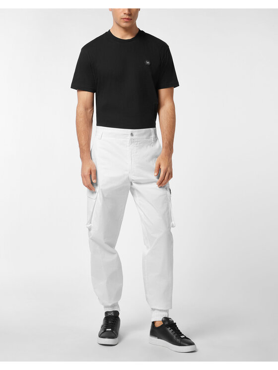 PHILIPP PLEIN PHILIPP PLEIN Spodnie cargo 24233 Biały Cargo Fit