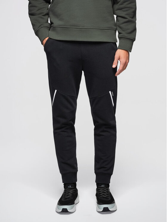 Ombre Ombre Spodnie dresowe OM-PASK-0280 Czarny Regular Fit