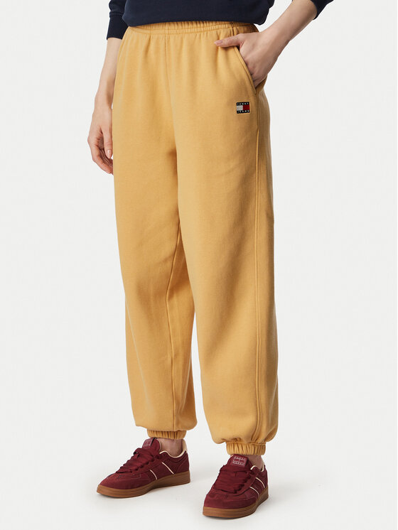 Tommy Jeans Pantaloni trening Badge DW0DW23536 Bej Regular Fit