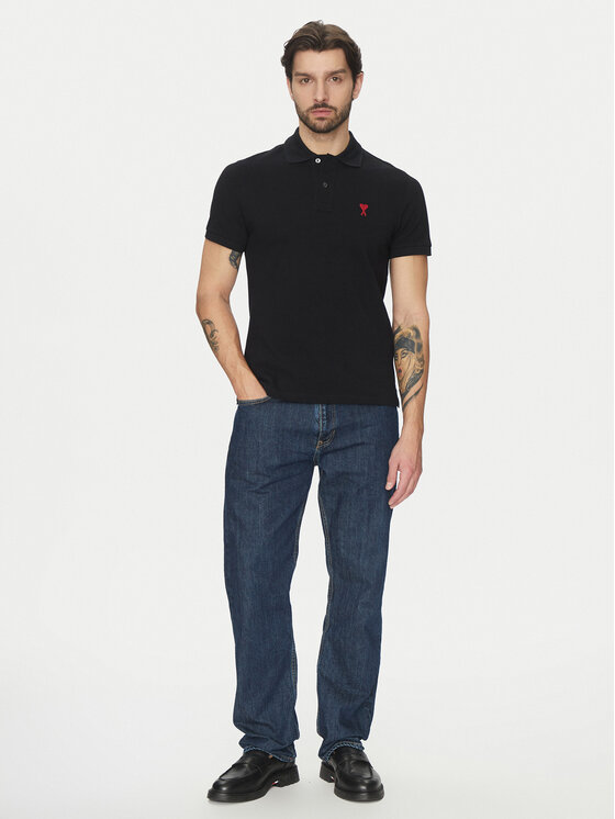 AMI PARIS AMI PARIS Polo majica BFUPL001.760 Črna Regular Fit