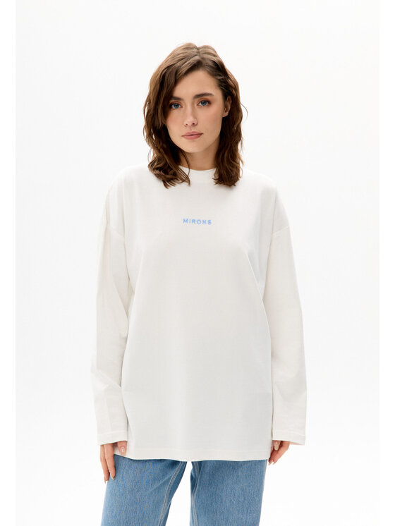 Mirons Mirons Longsleeve Print Biały Oversize