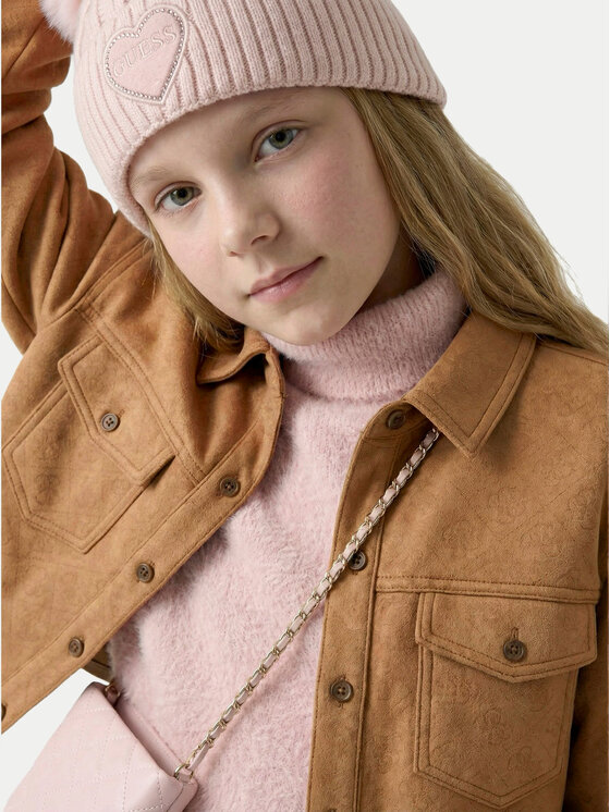 Guess Guess Kurtka koszulowa J6BH04 W3952 Brązowy jasny Regular Fit